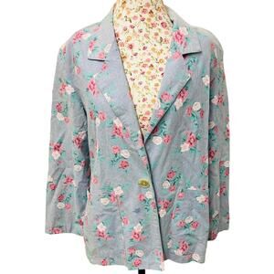 🌸 Jessica Scott Vintage Floral Blazer Jacket Women’s M Cottagecore